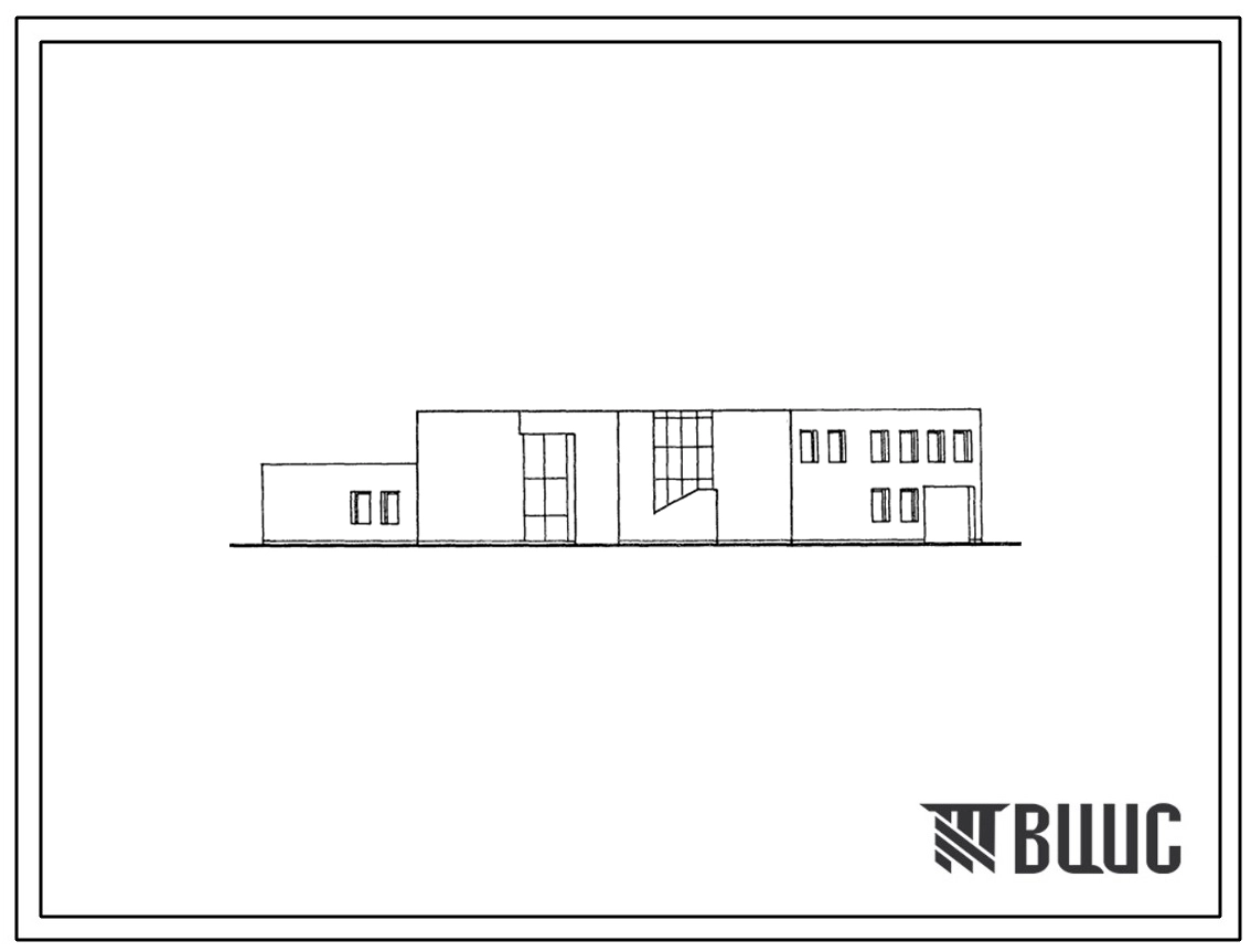 Типовой проект 264-028-7.88 Отделение сберегательного банка на 80 сотрудников с кладовой для хранения ценностей населения в пристроенном к жилому дому блоке. Здание двухэтажное. Стены из кирпича.