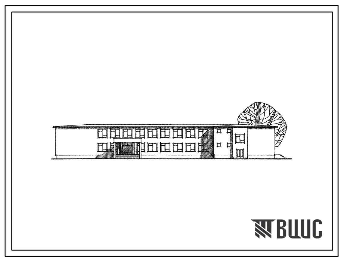 Типовой проект 224-1-160/75 Восьмилетняя общеобразовательная школа на 8 классов (192 учащихся) со стенами из кирпича.