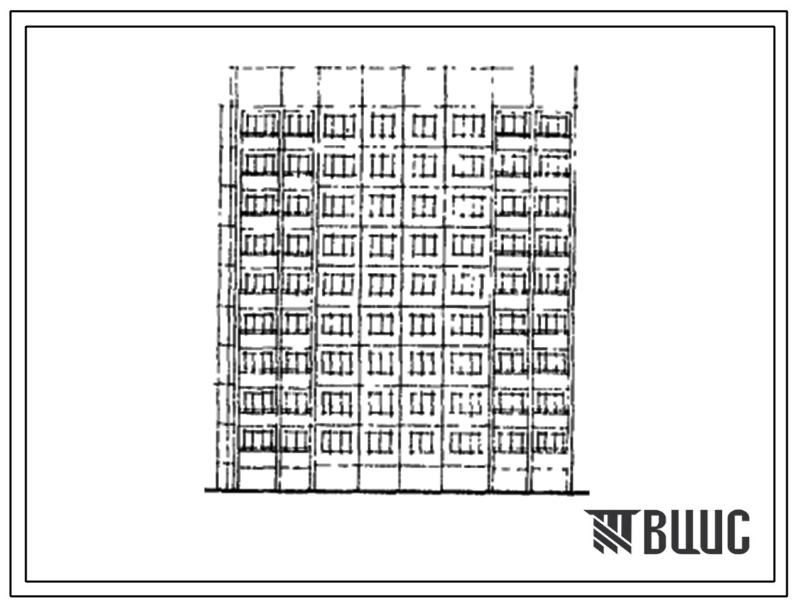 Типовой проект 464Д-0158 Девятиэтажная блок-секция на 36 квартир (двухкомнатных 2Б-18, трехкомнатных 3Б-9, четырехкомнатных 4А-9). Для строительства во 2В климатическом подрайоне г.Новополоцка
