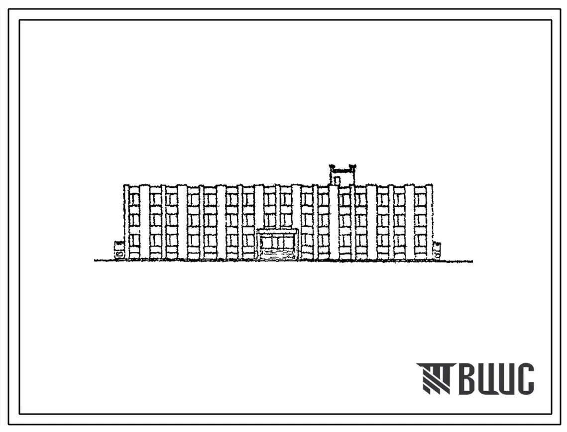 Типовой проект ХФ-80.81.Т (07-39-КК) Штаб типа 2 Сухопутных войск со стенами из кирпича и внутренним каркасом серии ИИ-04