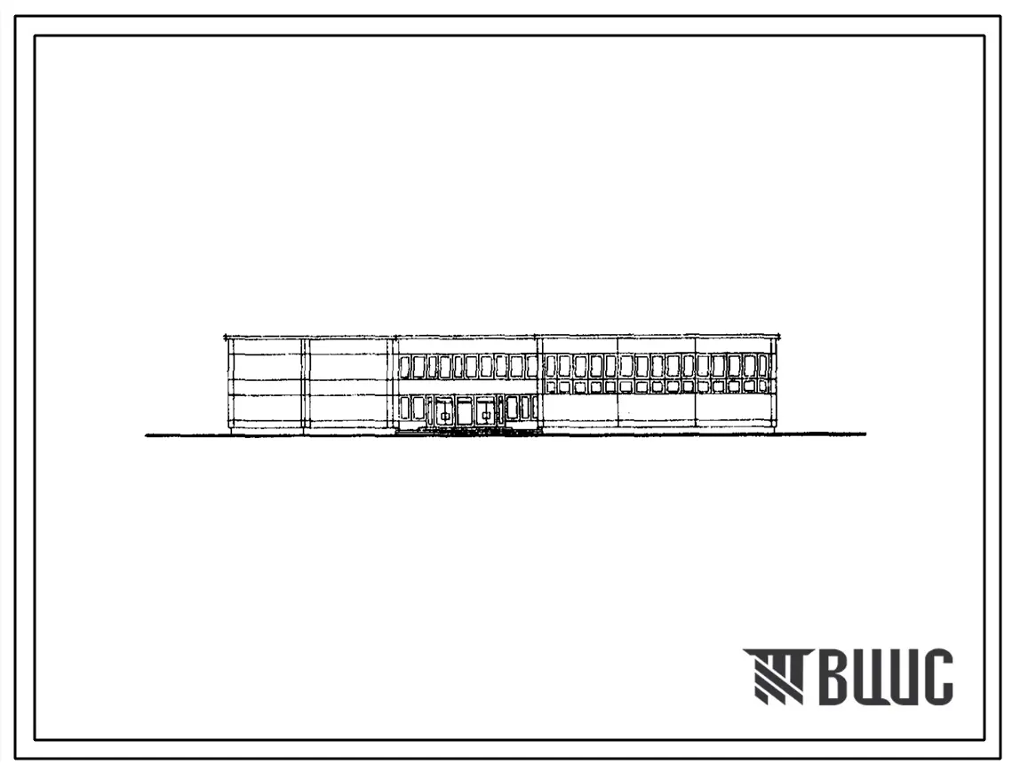 Типовой проект 222-1-327 Неполная средняя школа на 8 классов (192 учащихся). Здание двухэтажное. Каркас сборный железобетонный серии ИИ-04. Стены из однослойных легкобетонных панелей.