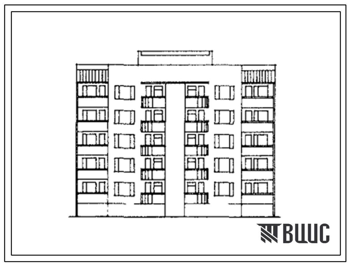 Типовой проект 244-03.13.90 Блок-секция 5-этажная 20-квартирная рядовая (стены монолитные) с торцовыми окончаниями 2-1-1-2 для г. Тулы и Тульской области