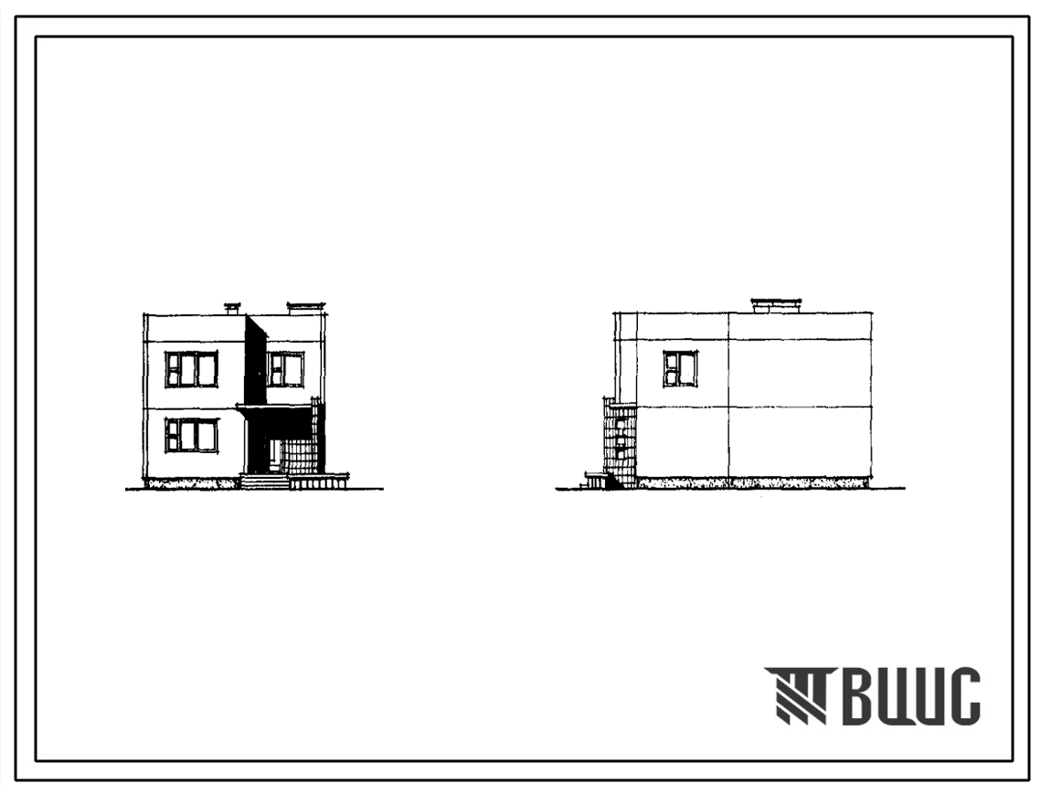 Типовой проект 141-210-19 Жилой дом двухэтажный одноквартирный с квартирой в двух уровнях. Для строительства во IIВ климатическом подрайоне, II климатическом районе Белорусской ССР.