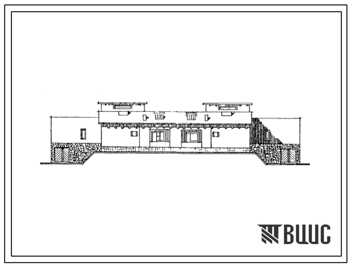 Типовой проект 184-40-116с.13.86 Одноэтажный двухквартирный жилой дом с 3-комнатными квартирами с надворными постройками для индивидуального строительства в предгорных районах южной зоны Узбекской ССР