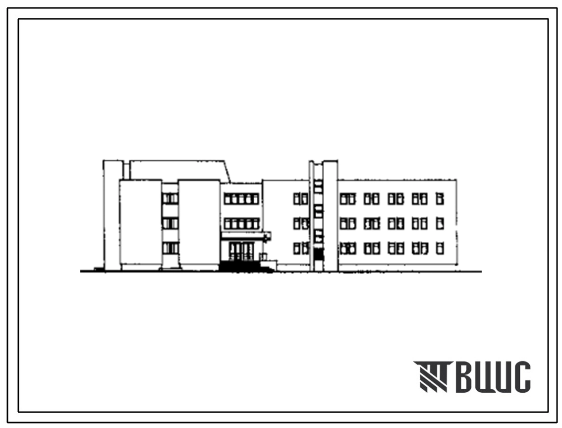 Типовой проект 254-4-29 Сельская амбулатория на 100 посещений в смену. Здание двух-, трехэтажное. Стены из кирпича.