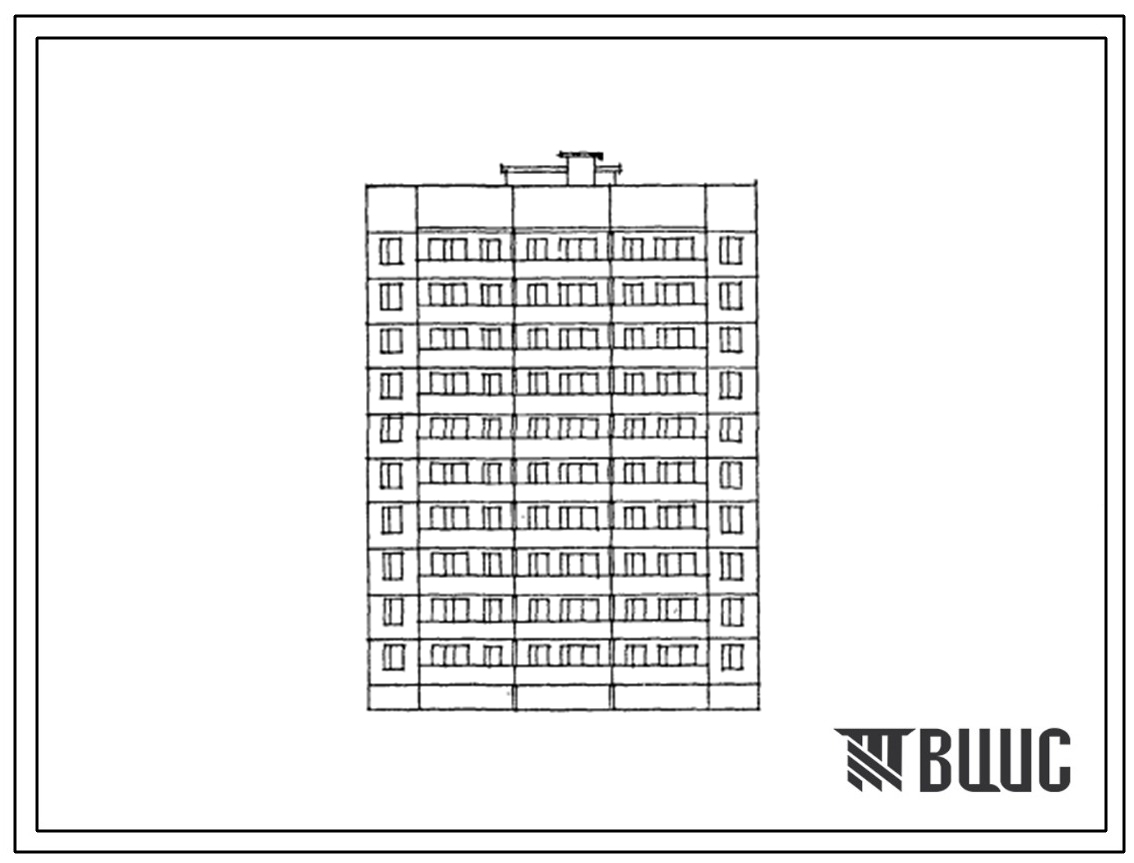 Типовой проект 83-059.13.87 Блок-секция 10-этажная 50-квартирная рядовая с торцевыми окончаниями 2-2-1-2-2. Для строительства в г.Тула и Тульской области.