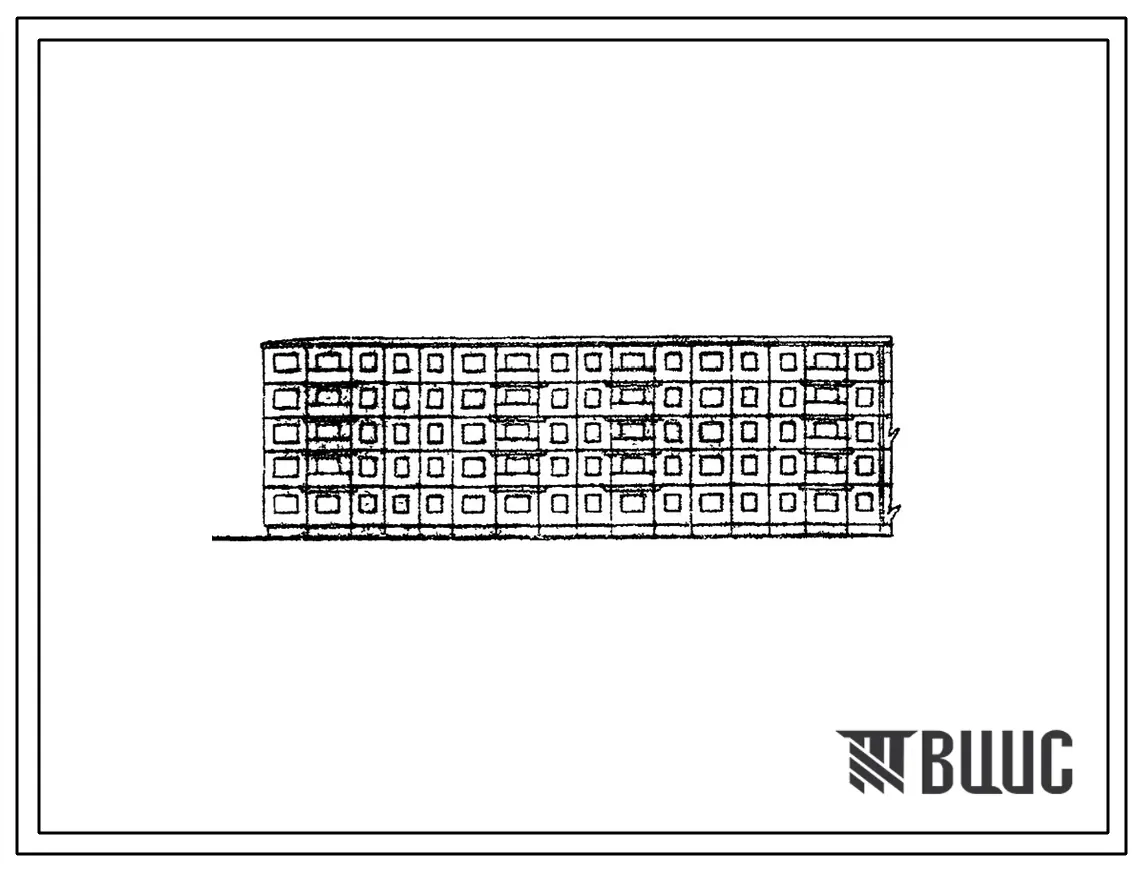 Типовой проект 1-464А-13 Пятиэтажный шестисекционный крупнопанельный дом на 90 квартир с одно, двух, трех и четырехкомнатными квартирами, с центральным отоплением