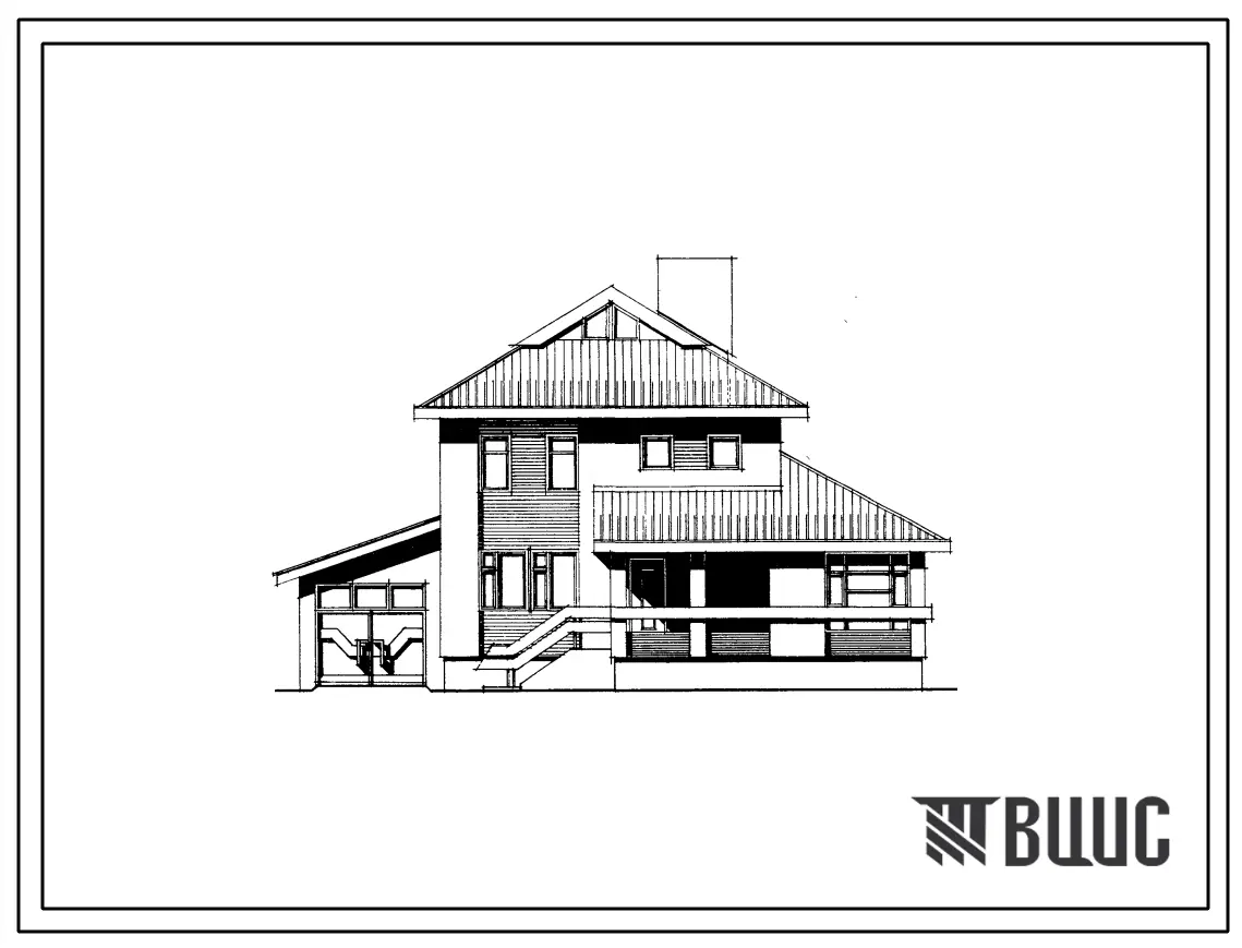 Типовой проект 144-16-63/1 2-этажный 1-квартирный 4-комнатный жилой дом, сблокированный с хозяйственными пристройками и гаражом (со стенами из кирпича) для индивидуальных застройщиков. Для строительства в 1В климатическом подрайоне, 2 климатическом район