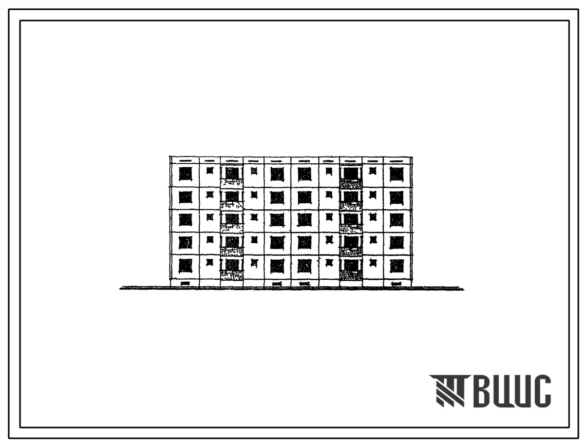 Типовой проект 69-014с Пятиэтажная блок-секция двойная на 20 квартир (двухкомнатных 2Б-10, трехкомнатных 3А-10). Для строительства в г.Алма-Ата, в районе сейсмичностью 9 баллов
