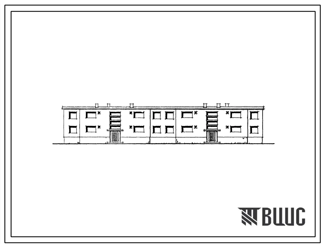 Типовой проект 114-22-43 Двухэтажный 12-квартирный секционный дом с 1-2-3 комнатными квартирами (с увеличенными полезными площадями) (однокомнатных 2, двухкомнатных 8, трехкомнатных 2).