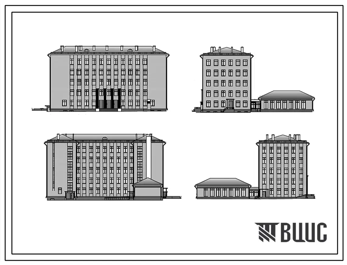 Типовой проект МЮ на 880 учащихся со стенами из крупных блоков