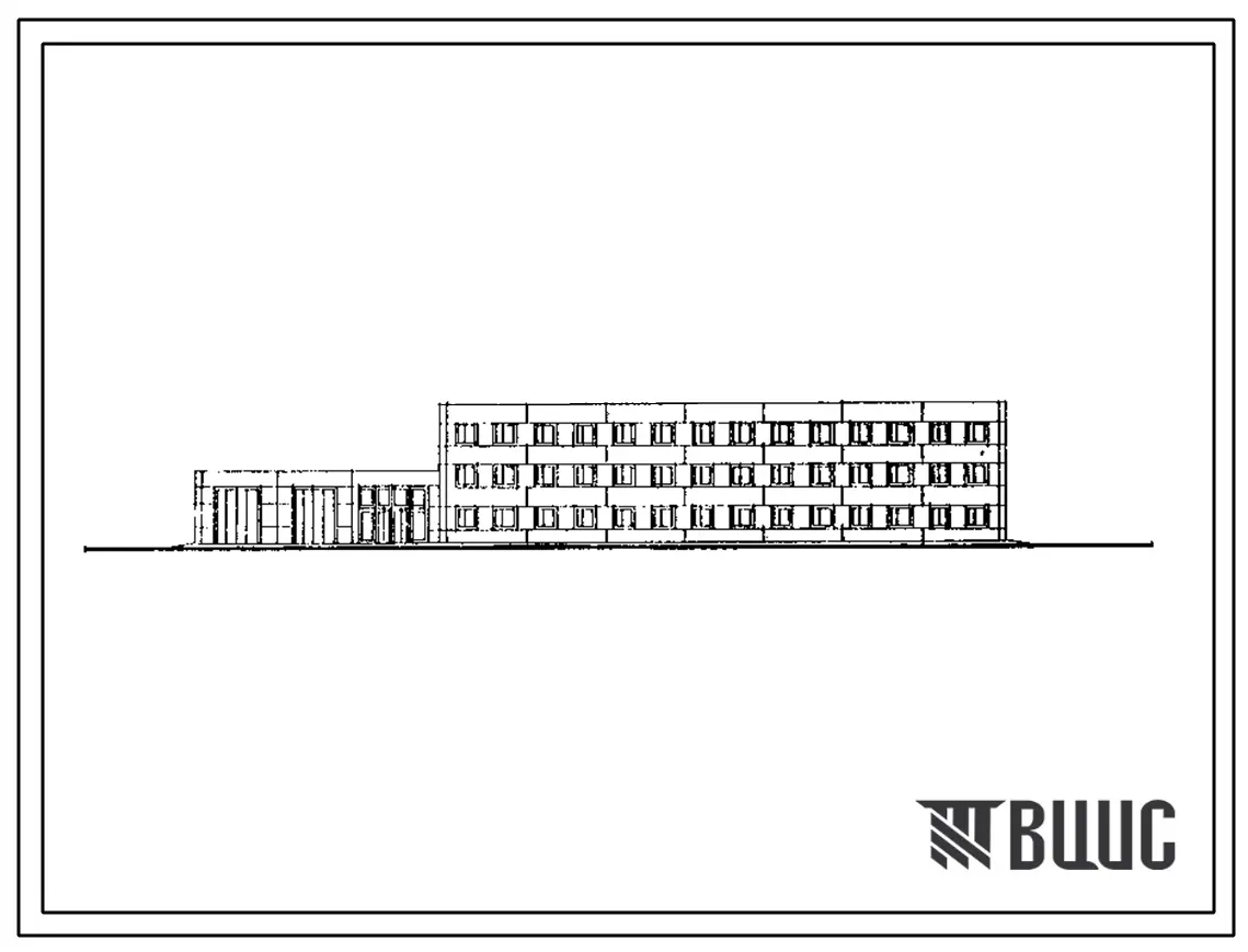 Типовой проект 416-1-252.13.91 Административно-бытовой корпус автотранспортного предприятия на 100 грузовых автомобилей с частично-закрытой стоянкой (для строительства в Западно-Сибирской зоне РФ)