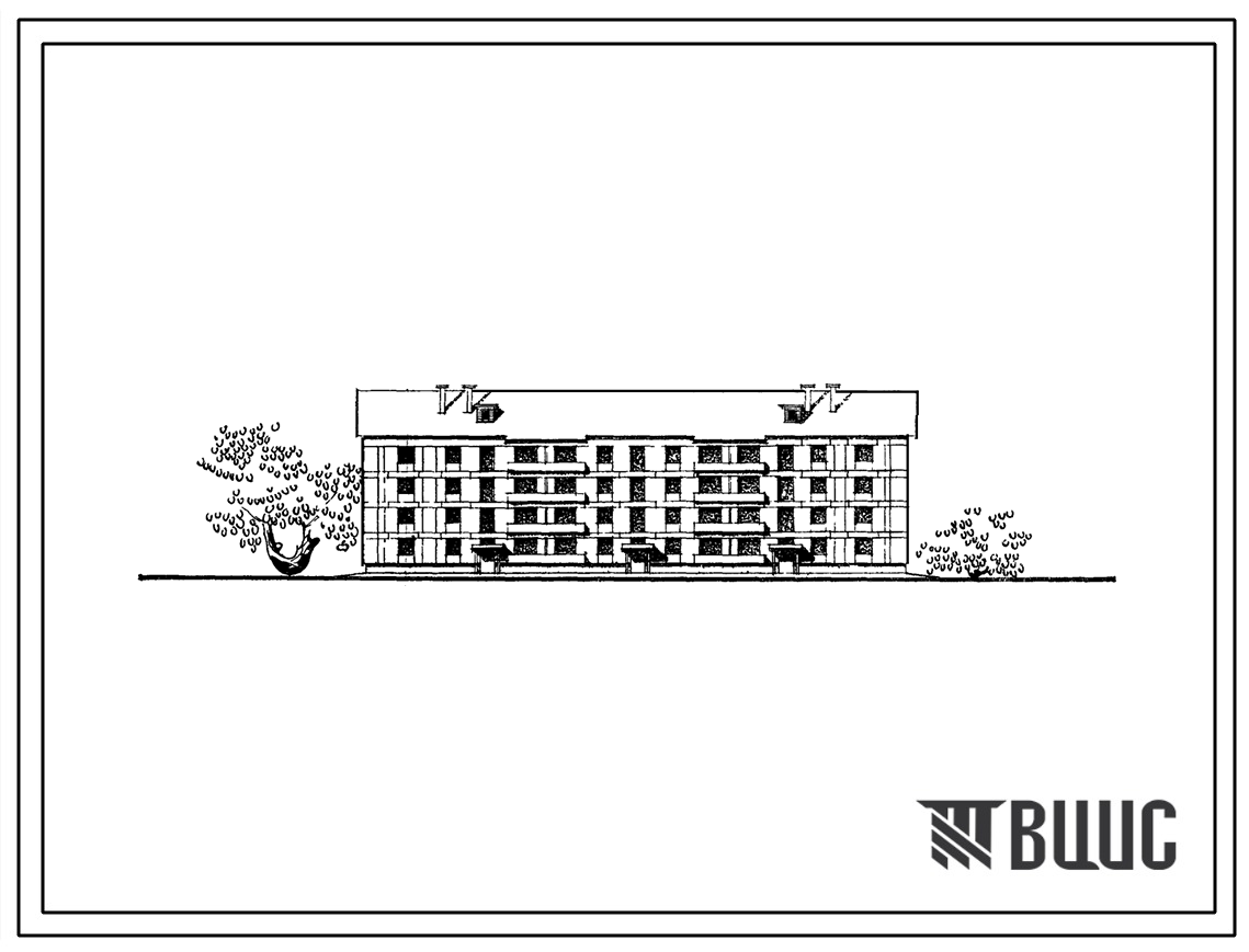 Типовой проект 113-24-74 Четырехэтажный трехсекционный дом на 32 квартиры для строительства в сельской местности (однокомнатных 1Б-8; двухкомнатных 2А-8, 2Б-8; трехкомнатных 3А-4; четырехкомнатных 4Б-4).