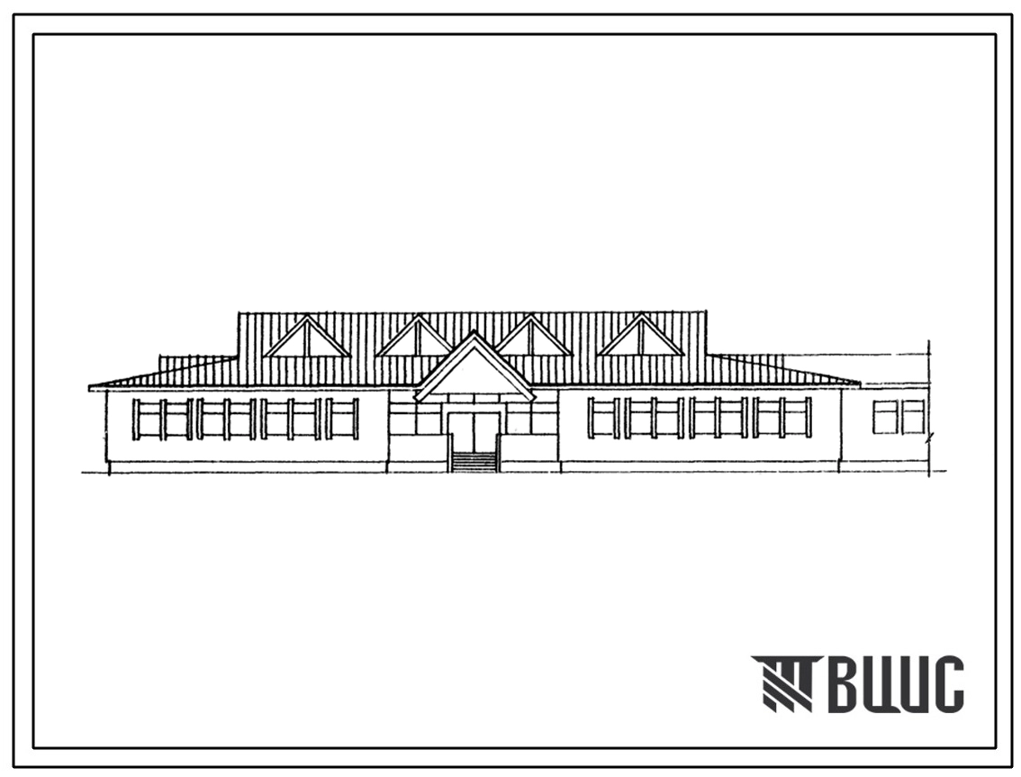 Типовой проект 224-06-26.91 Блок-пристройка для шестилеток на 3 класса. Стены из кирпича. Здание одноэтажное.
