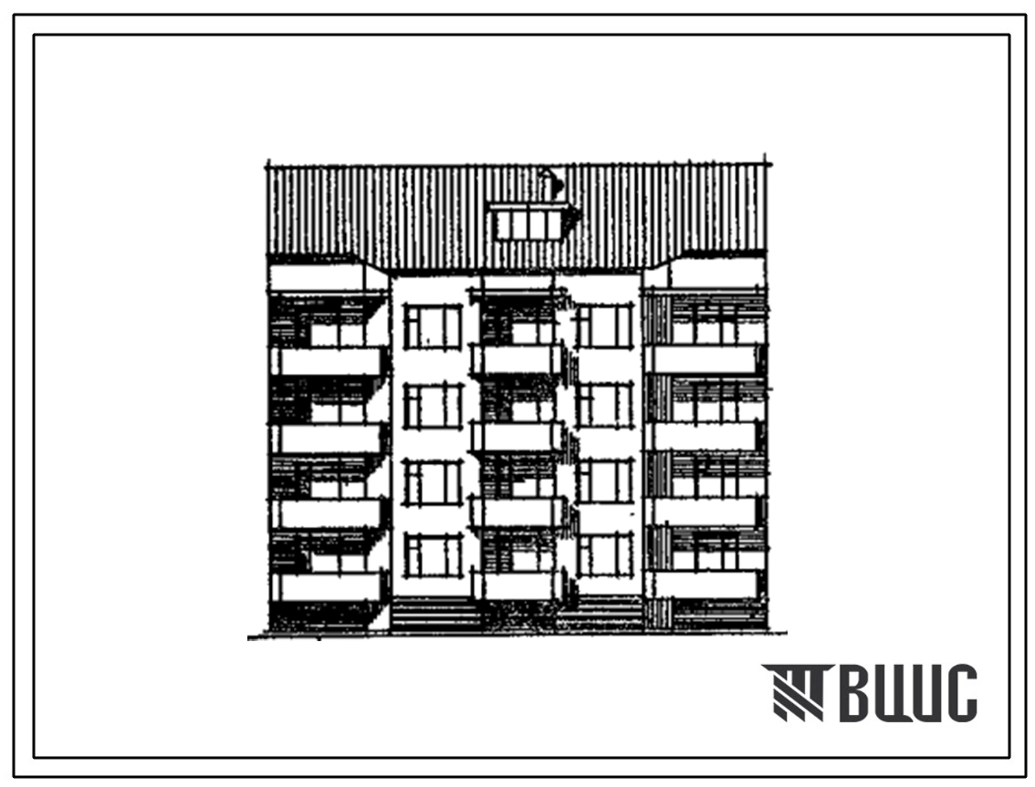 Типовой проект 192-058.91 Блок-секция 4-этажная 12-квартирная рядовая 2-2-2 из монолитного железобетона