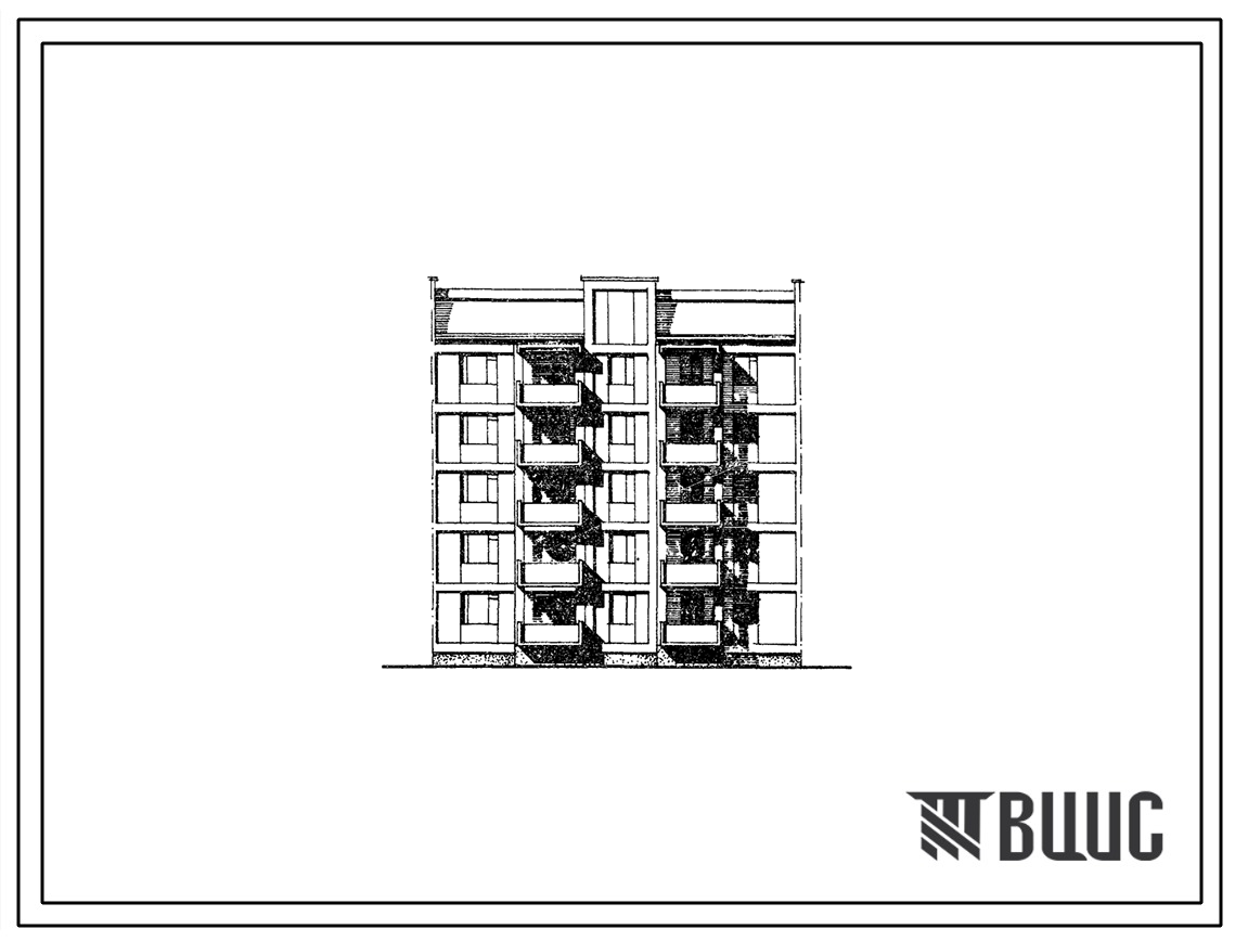 Типовой проект 172-03с.84 Блок-секция рядовая левая 5-этажная 15-квартирная 1Б-2Б-3Б. Для строительства в 3Б климатическом подрайоне Молдавской ССР сейсмичностью 7 баллов.