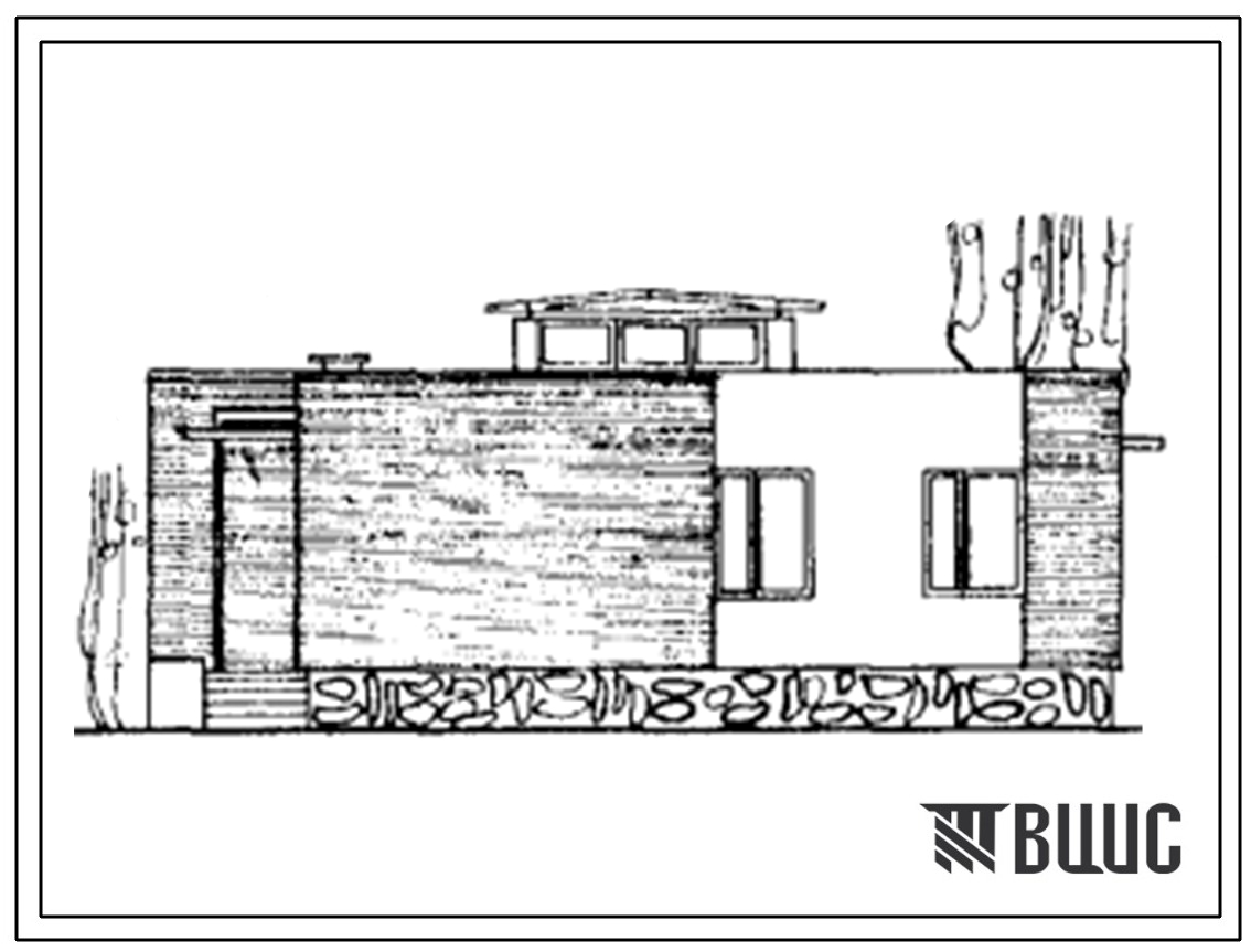 Типовой проект 184-40-55 Одноэтажный дом с пятикомнатной квартирой типа 5Б (левый). Для строительства в 4А и 4Г климатических подрайонах ККАССР