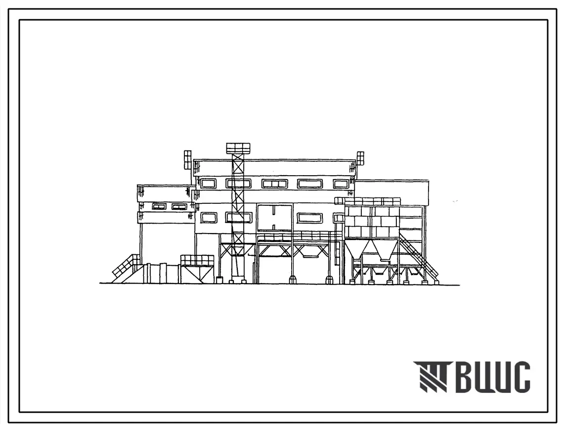 Типовой проект 812-1-68.86 Цех очистки и сушки зерна производительностью 50 т/ч на базе КЗС-50