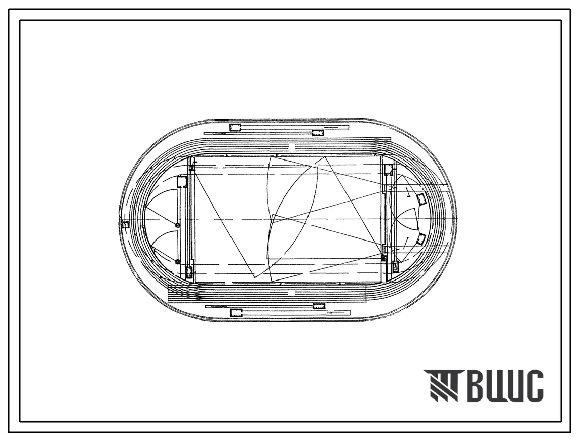 Типовой проект 290-1-2 Спортивная арена с 4-мя легкоатлетическими секторами.