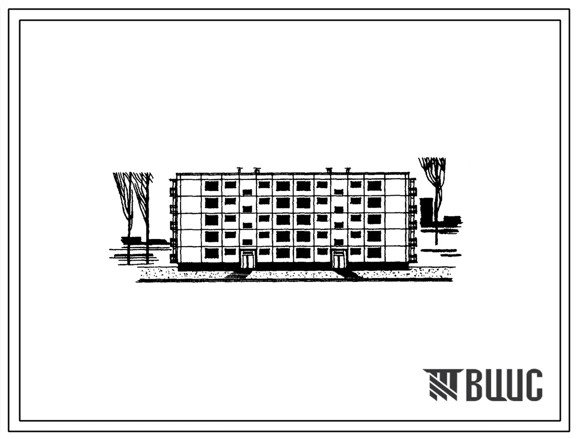 Типовой проект 1-464ДС-18 Пятиэтажный двухсекционный крупнопанельный жилой дом на 30 квартир (трехкомнатных 20, четырехкомнатных 10).