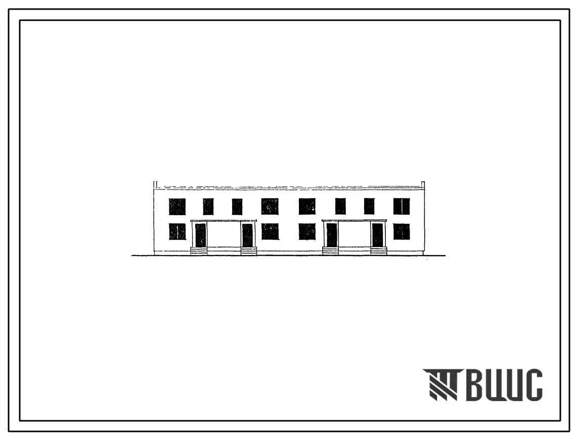 Типовой проект 142-051-6с тип 1 Двухэтажный 4-квартирный жилой дом с 3-комнатными квартирами.