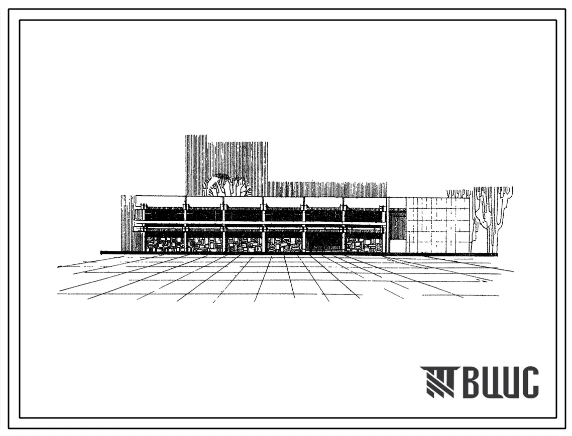 Типовой проект 264-12-129с Сельский дом культуры с залом на 400 мест для строительства в 4Б 4В климатических подрайонах, сейсмичностью 7 и 8 баллов