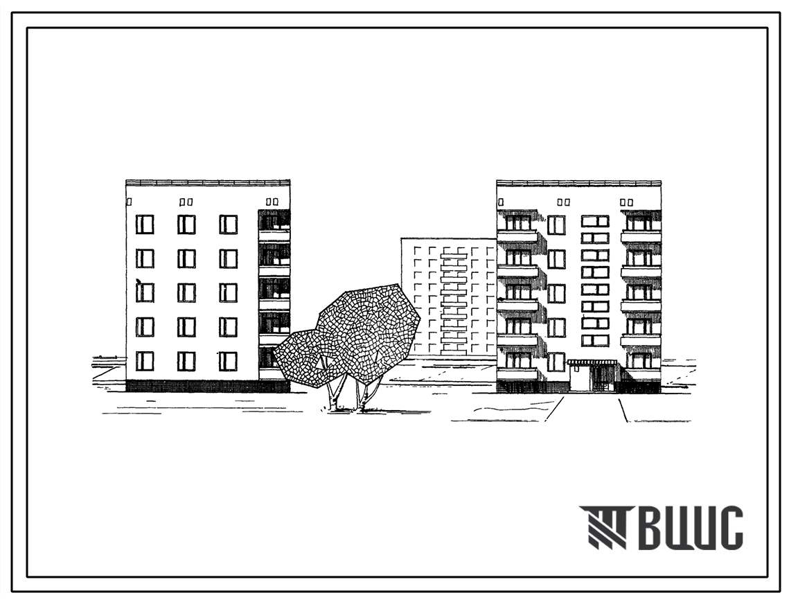 Типовой проект 87-058 Пятиэтажная блок-секция рядовая правая на 10 квартир. Для строительства во 2 и 3 строительно-климатических зонах.