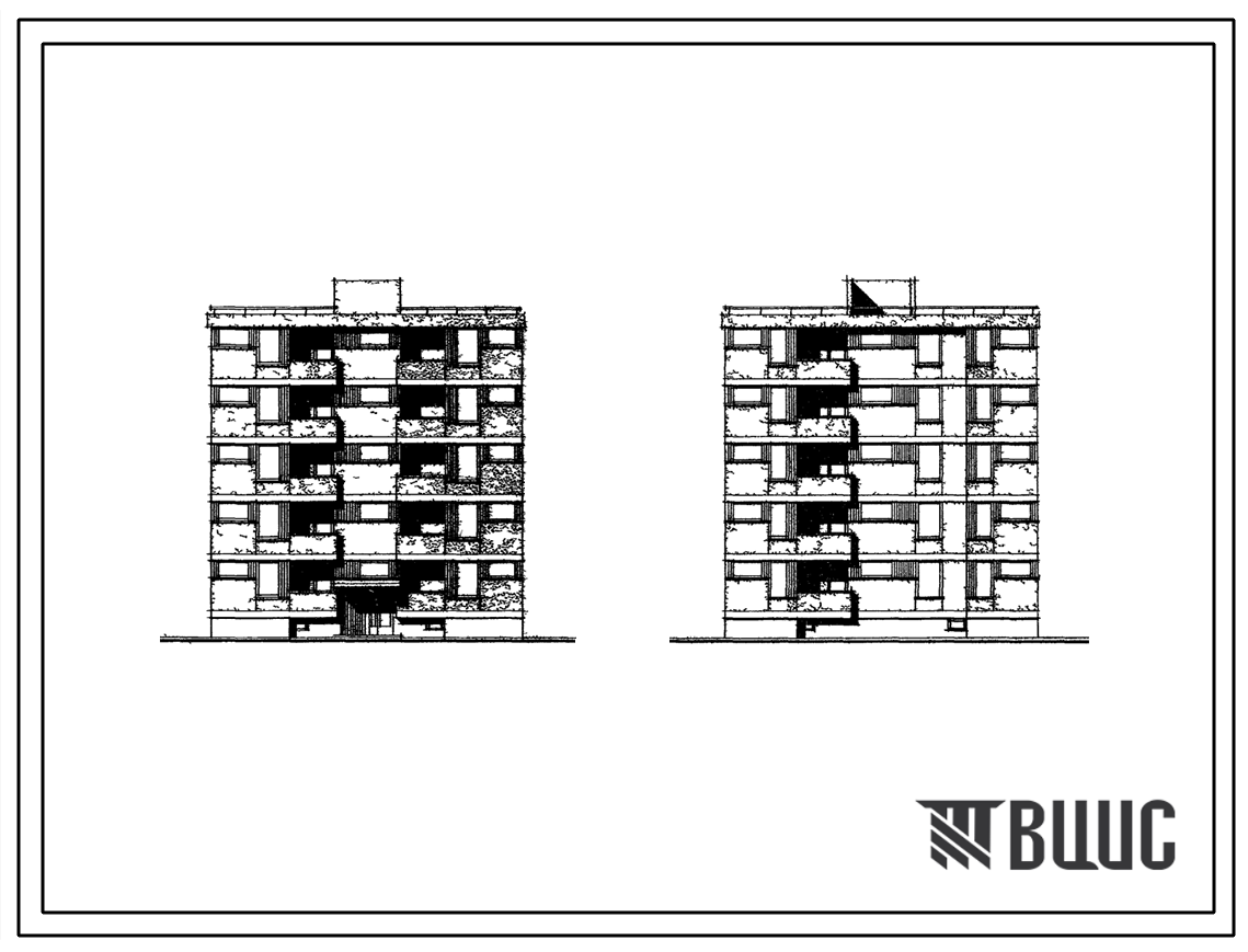 Типовой проект 126-026 Пятиэтажная рядовая, торцевая блок-секция на 15 квартир (однокомнатных 1А-5, двухкомнатных 2Б-5, трехкомнатных  3Б-5). Стены из крупных ячеистобетонных блоков.