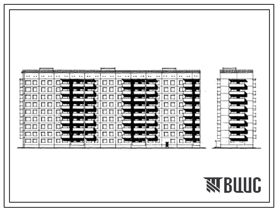 Типовой проект 111-135-30/1 Девятиэтажный шестисекционный жилой дом на 215 квартир широтной ориентации.