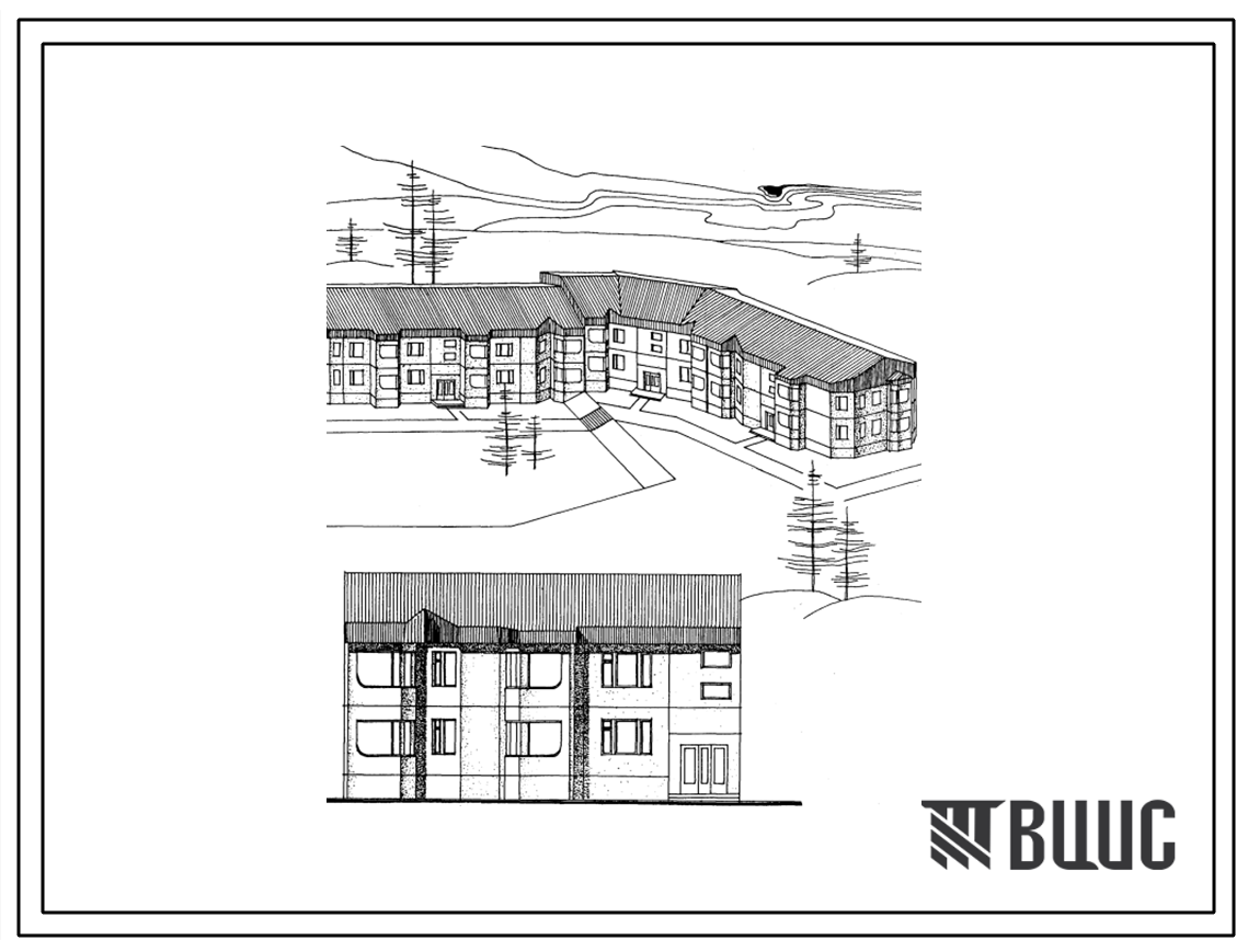 Типовой проект 122-055см.86 Двухэтажные жилые блоки меридиональной ориентации