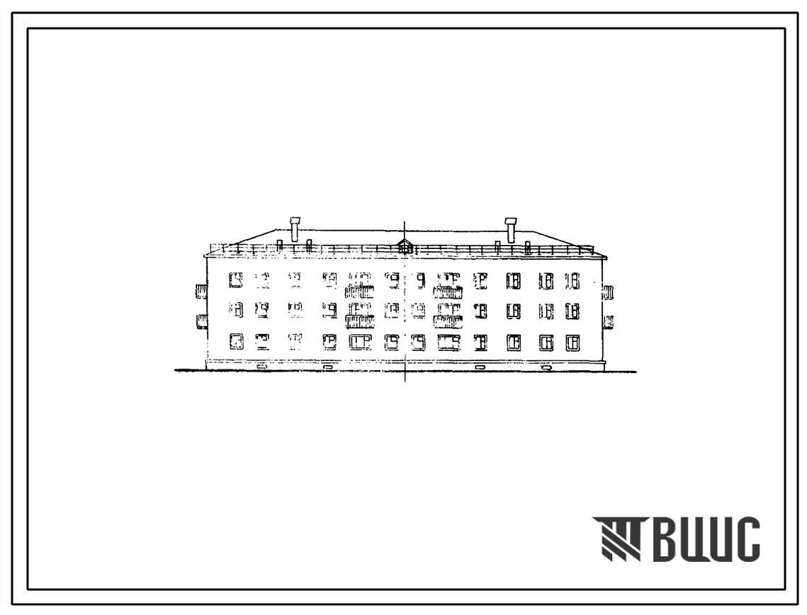 Типовой проект 1-307с-8 Трехэтажный двухсекционный дом на 24 квартиры, с ваннами, с подвалом и без подвала.