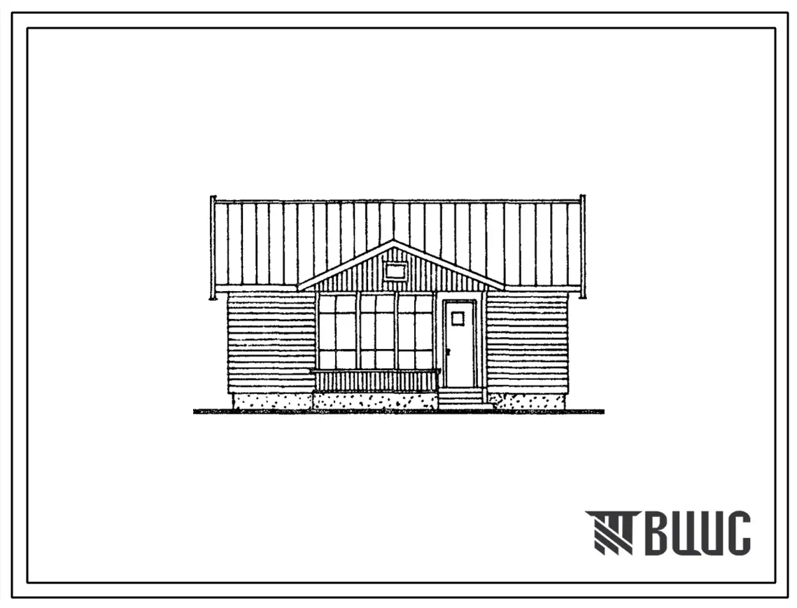 Типовой проект 186-115-148.86 Одноэтажный одноквартирный двухкомнатный жилой дом брусчатой конструкции