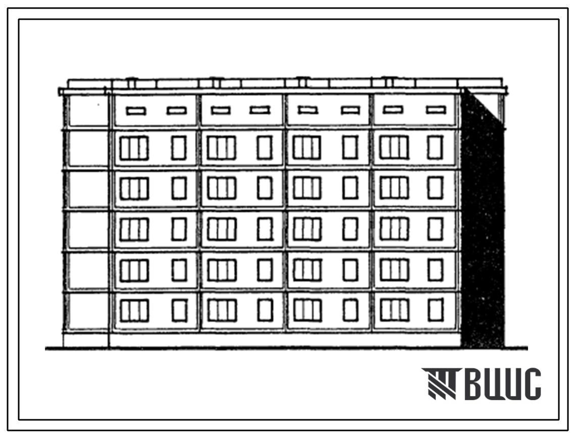 Типовой проект 151-104-76.13.87 5-этажный 40-квартирный жилой дом для малосемейных. Для строительства в Латвийской ССР.