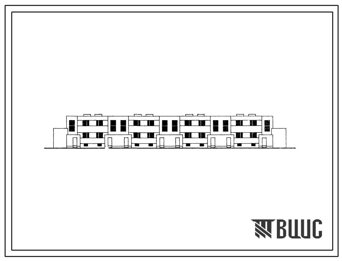 Типовой проект 143-23-70 Двухэтажный блокированный жилой дом на  8 квартир (четырехкомнатных 4Б-6, пятикомнатных 5Б-2). Для строительства во 2Б и 2В климатических подрайонах Эстонской ССР