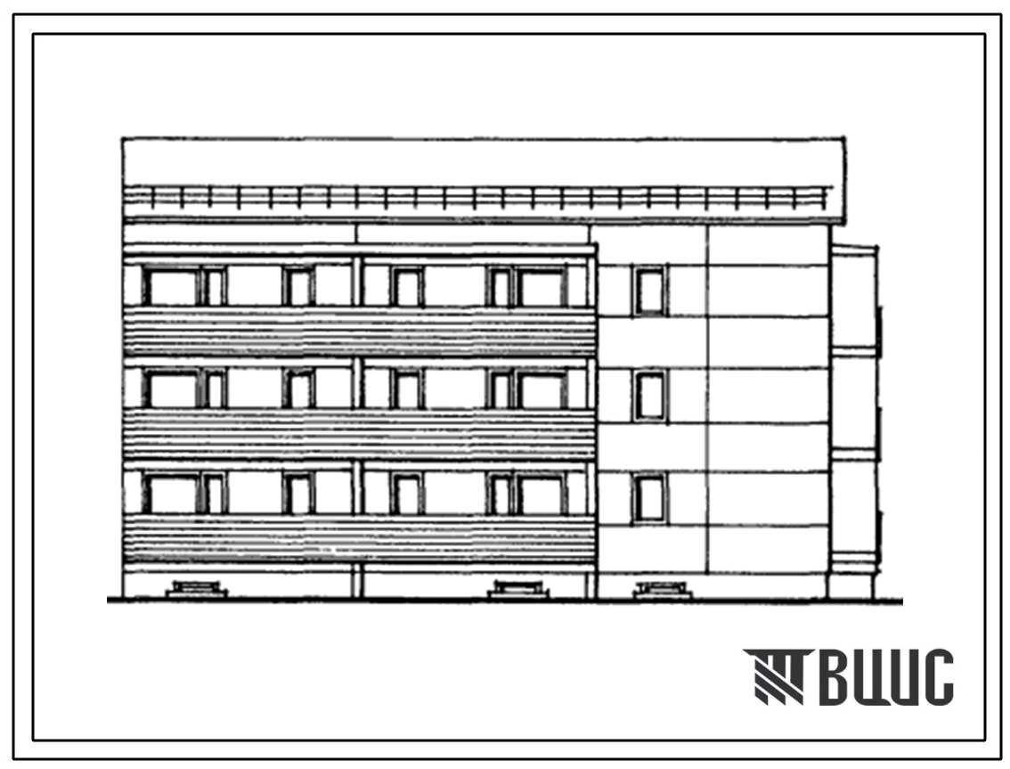 Типовой проект 104-081.13.88 Трехэтажная блок-секция полносборная торцевая на 15 однокомнатных квартир. Для Латвийской ССР