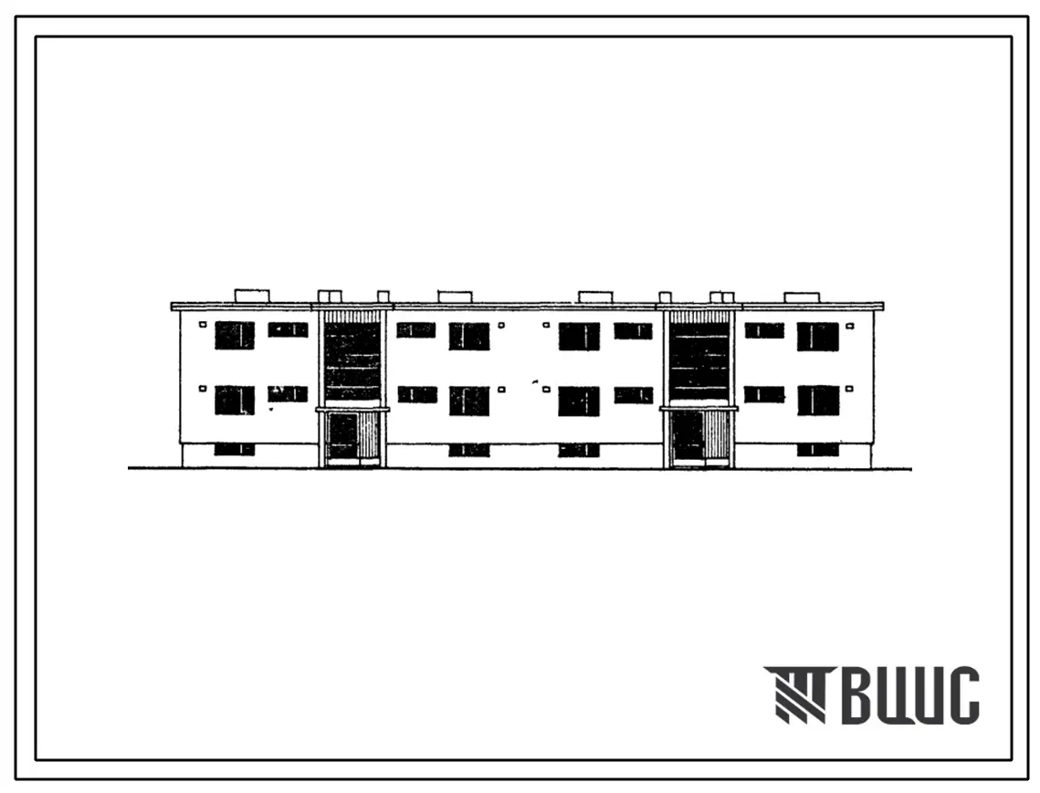 Типовой проект 114-22-36 Восьмиквартирный секционный жилой дом с двух-, трехкомнатными квартирами.