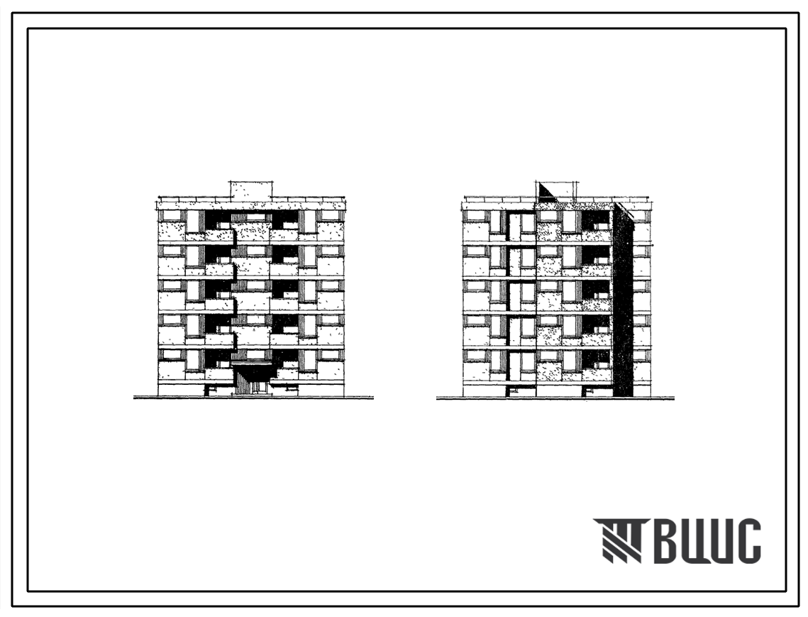 Типовой проект 126-025 Пятиэтажная рядовая, торцевая блок-секция на 15 квартир (однокомнатных 1Б-5, двухкомнатных 2Б-5, трехкомнатных  3А-5). Стены из крупных ячеистобетонных блоков.