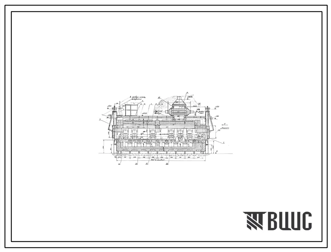 Проект 39360 Печь для нагрева под закалку толкательная двухрядная размерами пода 2,55х7,7 м на газе