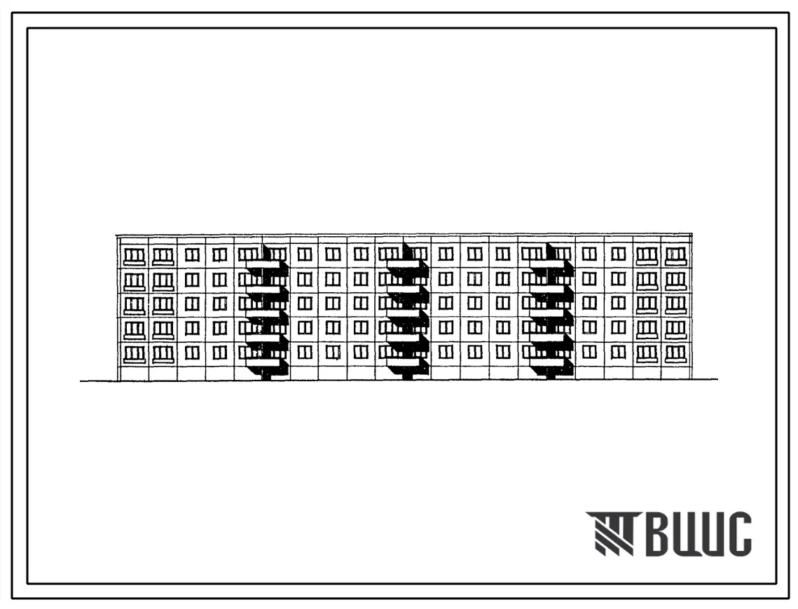Типовой проект 1МГ-300-8 вар. «ДА» Пятиэтажный четырехсекционный крупнопанельный жилой дом на 55 квартир.