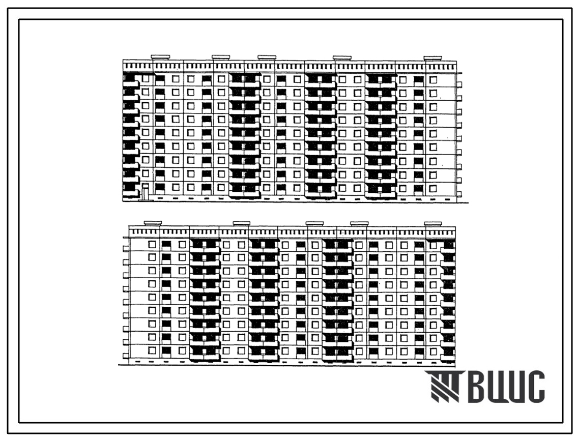 Типовой проект 111-157-9с.13.86 9-ти этажный 10-ти секционный 180 квартирный жилой дом крупнопанельный с квартирами 2Б.3Б.4Б.5Б (для г.Баку)