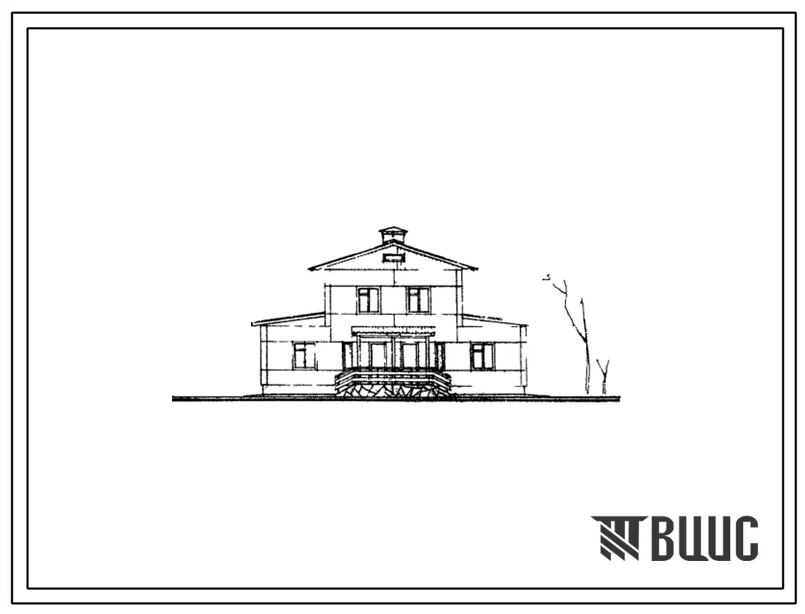 Типовой проект 141-25-14 Двухэтажный двухквартирный дом с трехкомнатными квартирами 3Б в двух уровнях. Для строительства в 1В,1Д,3А и 3В климатических подрайонах, во 2 климатическом районе.
