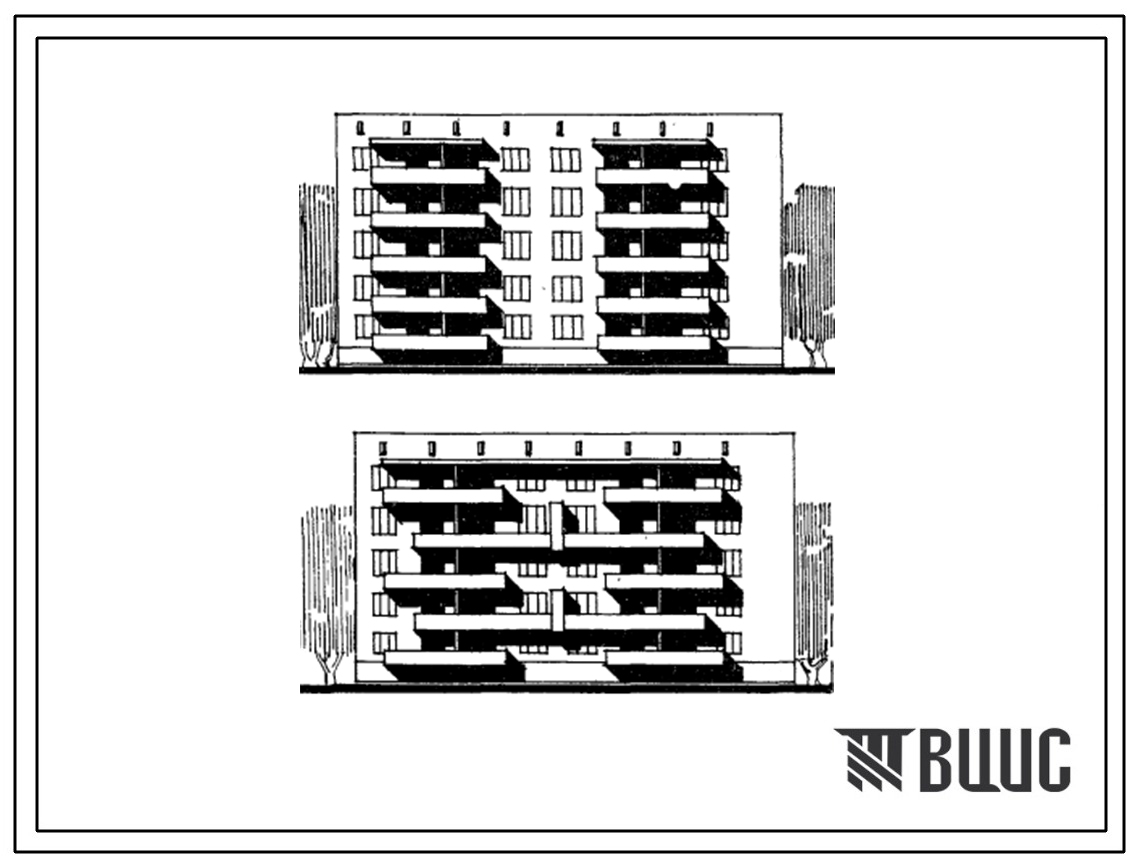 Типовой проект 67-09 Двойная блок-секция торцовочная правая на 25 квартир (однокомнатных 1Б-5, двухкомнатных 2Б-10, трехкомнатных 3Б-10). Для строительства в 3Б климатическом подрайоне Украинской ССР.