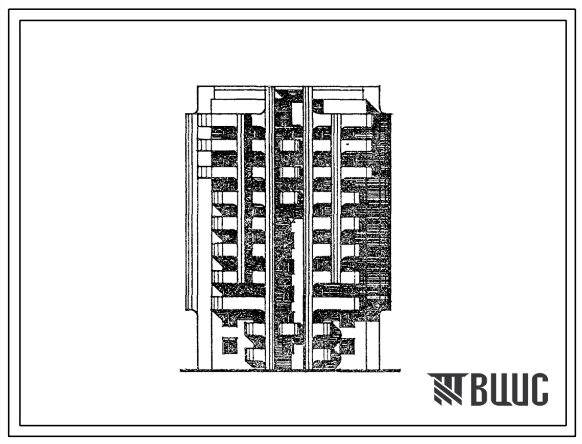Типовой проект 121-105-80с.83 9-этажный 36-квартирный дом из монолитного железобетона. Для строительства в 4 климатическом районе Киргизской ССР сейсмичностью 9 баллов.
