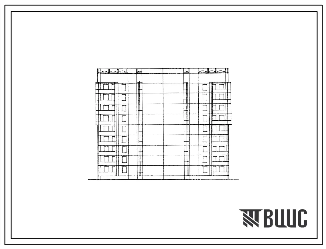 Типовой проект 134-052.13.87 Девятиэтажная блок-секция трехлучевая на 45 квартир. Для Волгоградской области