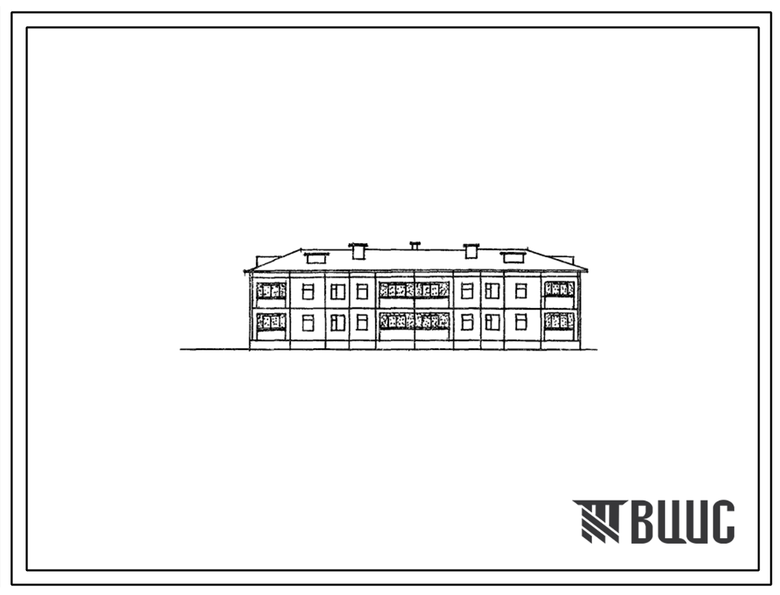 Типовой проект 111-203-2с/1.2 2-этажный 2-секционный 12-квартирный жилой дом с 1-2-3-комнатными квартирами типа Б. Для строительства в 4Б и 4В климатических подрайонах Азербайджанской ССР сейсмичностью 7 и 8 баллов.