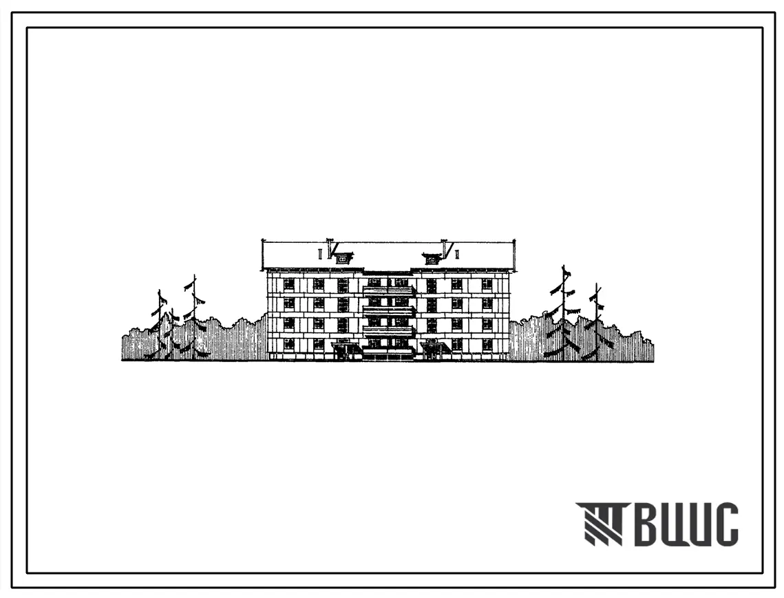 Типовой проект 113-24-77 Четырехэтажный двухсекционный жилой дом на 24 квартиры (однокомнатных 1Б-8, двухкомнатных 2А-8, 2Б-8). Для строительства во 2 и 3 климатических районах