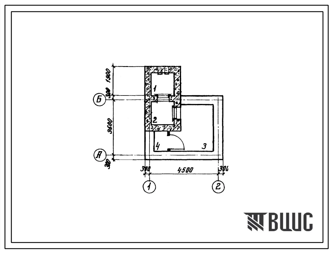 Типовой проект А-II,III,IV-7-76/143 Отдельно стоял заглубленный сад инструмента и инвентаря мжкх рсфср, (убежище на 76 человек, размеры убежища 6,1м на 5,1м, режимы вентиляции 1,2).