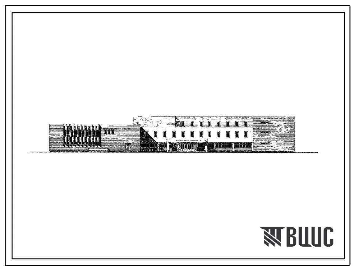Типовой проект 224-1-366с Средняя школа на 30 классов (1176 учащихся). Стены кирпичные. Для строительства в 4 климатическом районе сейсмичностью 7 баллов