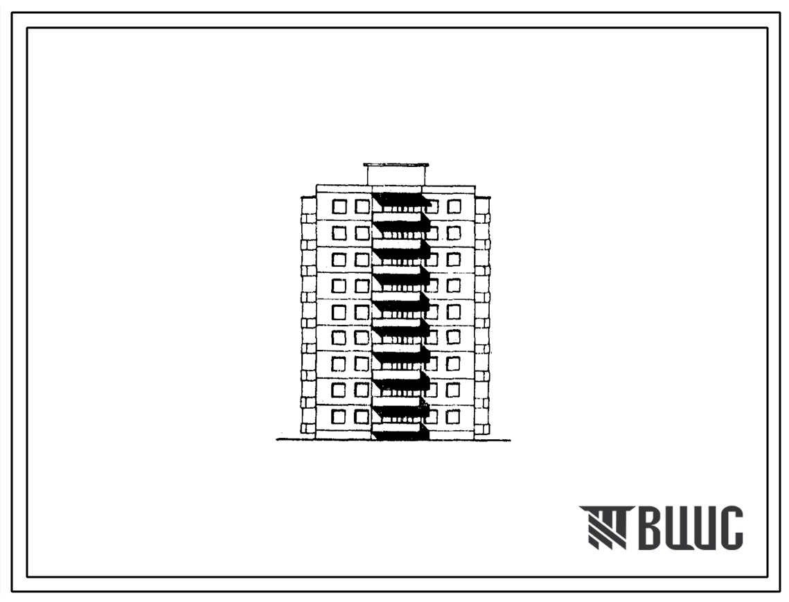 Типовой проект 112-106-14с/1 Девятиэтажный односекционный дом на 45 квартир (однокомнатных 1А-9, двухкомнатных 2Б-28, трехкомнатных 3Б-8). Для строительства в 3 климатическом районе Киргизской ССР сейсмичностью 8 баллов