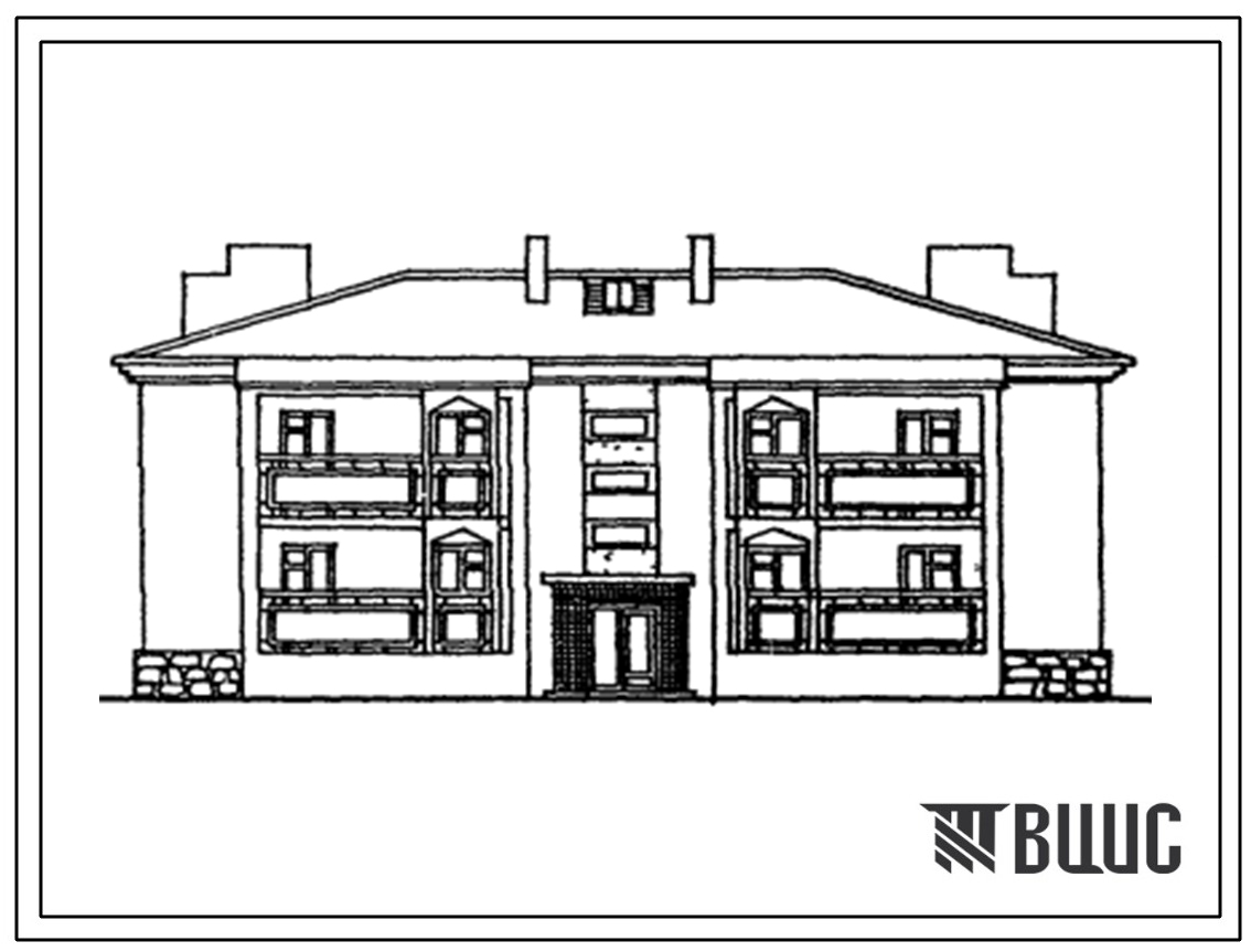 Типовой проект 115-42-162с.13.87 Двухэтажный односекционный 8-квартирный жилой дом с 1,2 комнатными квартирами (для Азербайджанской ССР)